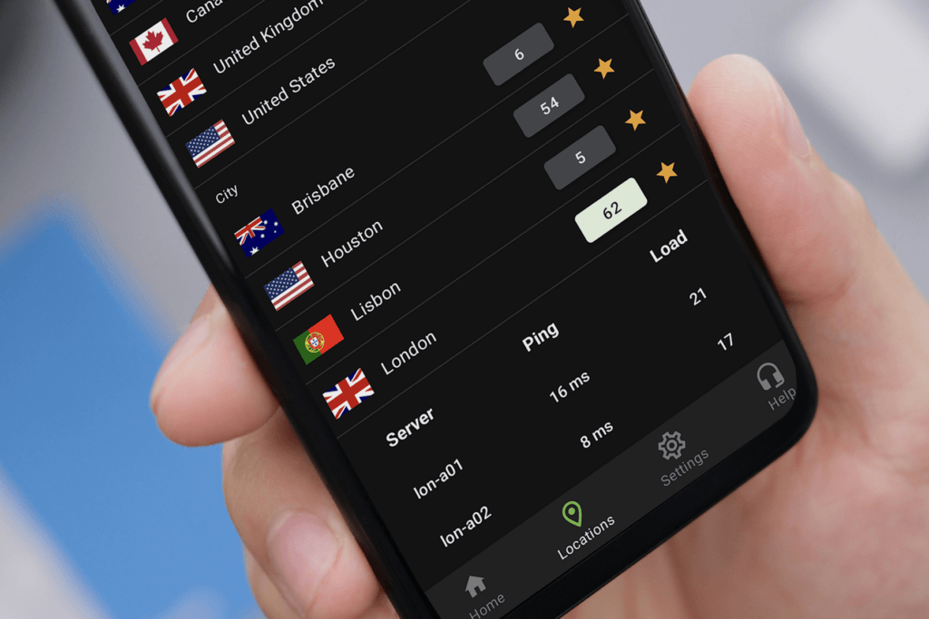 Image of an Android phone with IPVanish VPN running to change location on Android